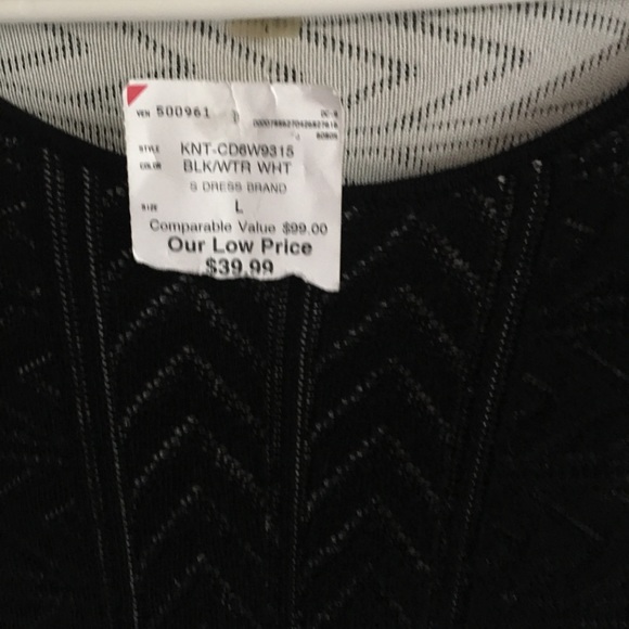 Calvin Klein knit long sleeve dress belie the knee, form fitting, black - Picture 3 of 3